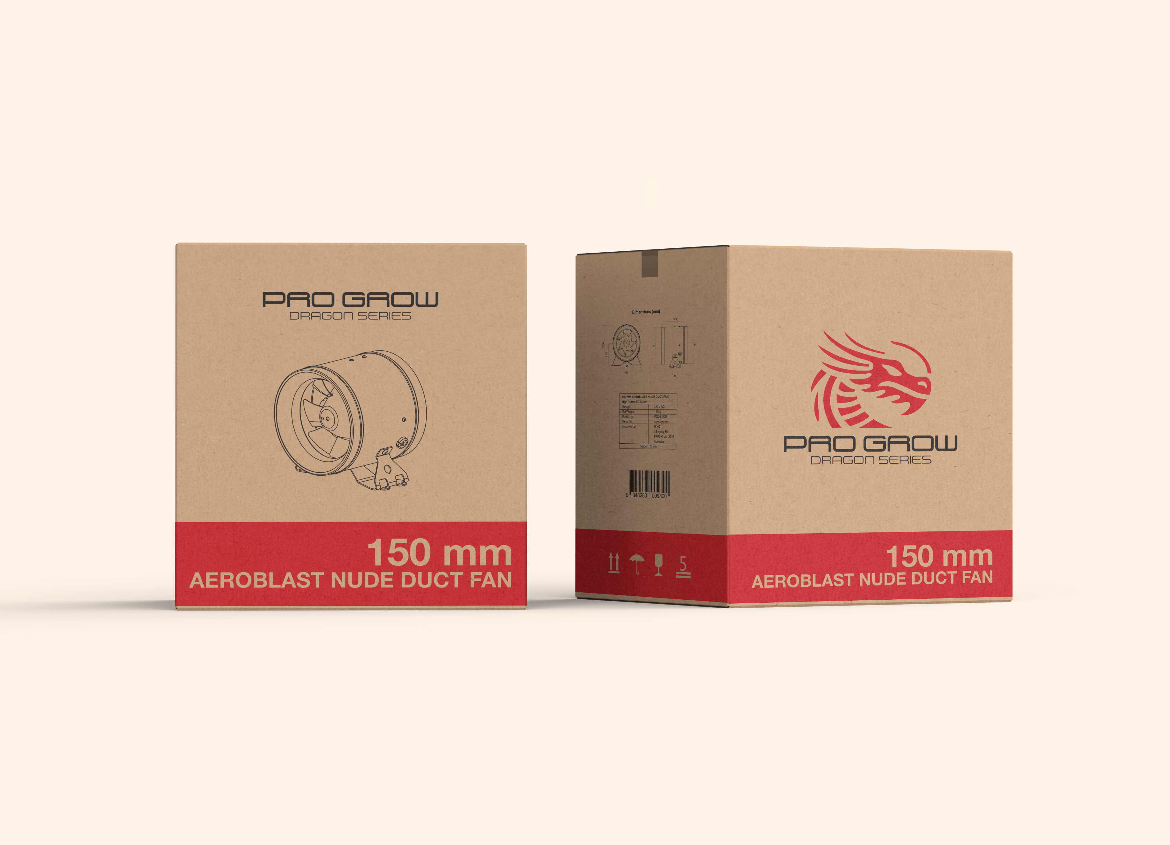 Pro Grow Dragon Series Fan 150 mm