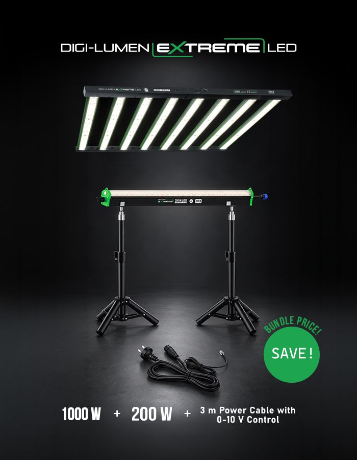Digi-Lumen Extreme Deal - 1000 W, 200 W Under Canopy, Stands (2 Pack) & Power Cord
