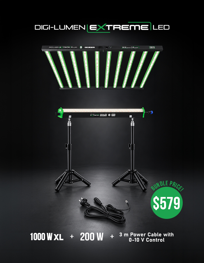 Digi-Lumen Extreme Deal - 1000 W XL, 200 W Under Canopy, Stands (2 Pack) & Power Cord